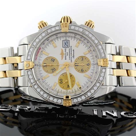 breitling stainless and yellow gold